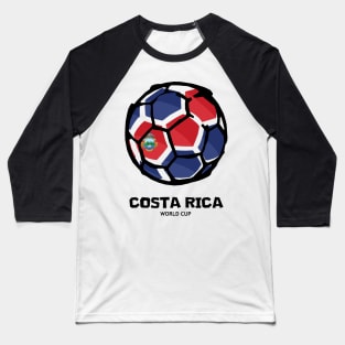 Costa Rica Football Country Flag Baseball T-Shirt